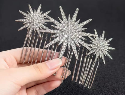 Mrs. Claus Silver Stars Hair Piece