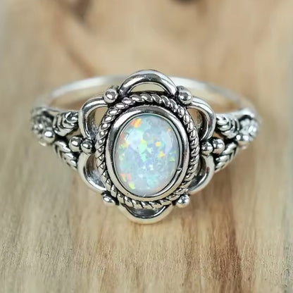 Mrs. Claus Ring - Opal w/ Holly
