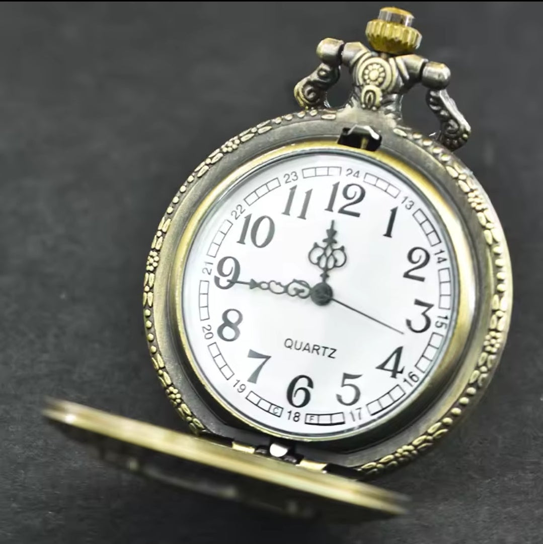 Bronze Filigree Snowflake Pocket Watch