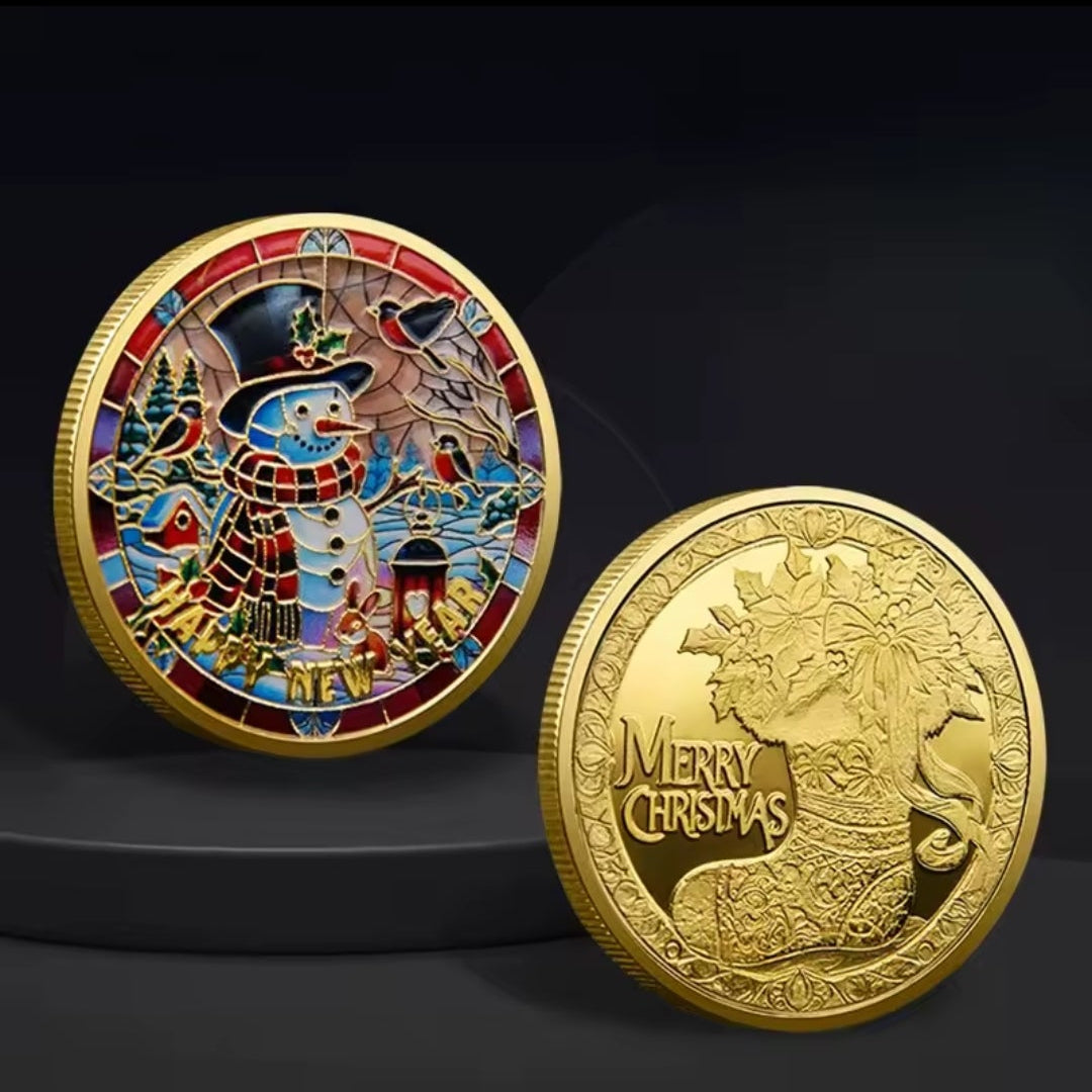 Santa’s Special Collectors Coins - Stained Glass Snowman