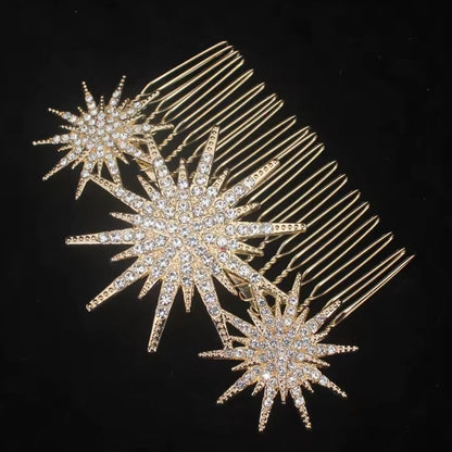 Mrs. Claus Gold Stars Hair Piece