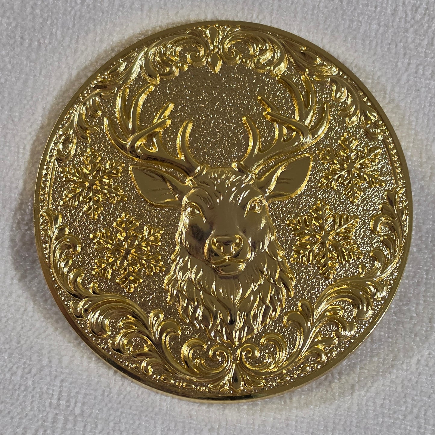 Reindeer Belt Buckle - Bright Gold