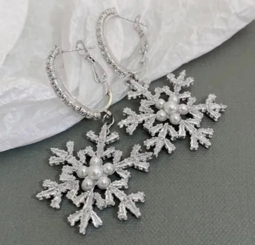 Silver Snowflake Earrings