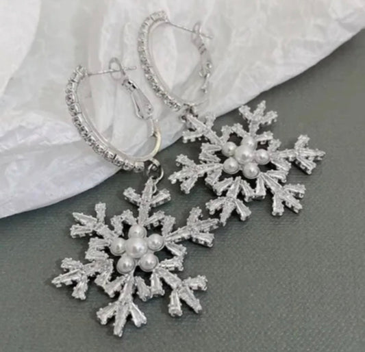 Silver Snowflake Earrings