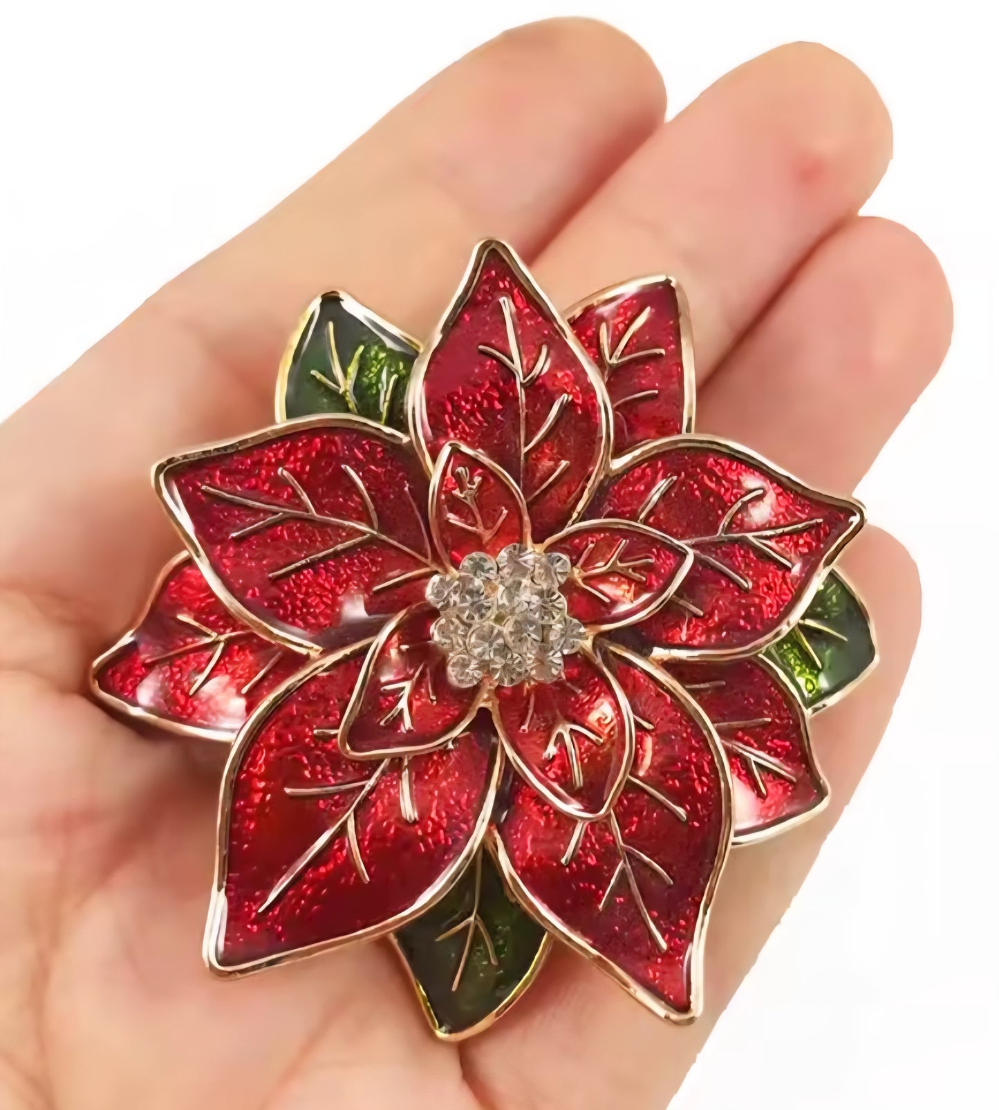 Gold Poinsettia Brooch