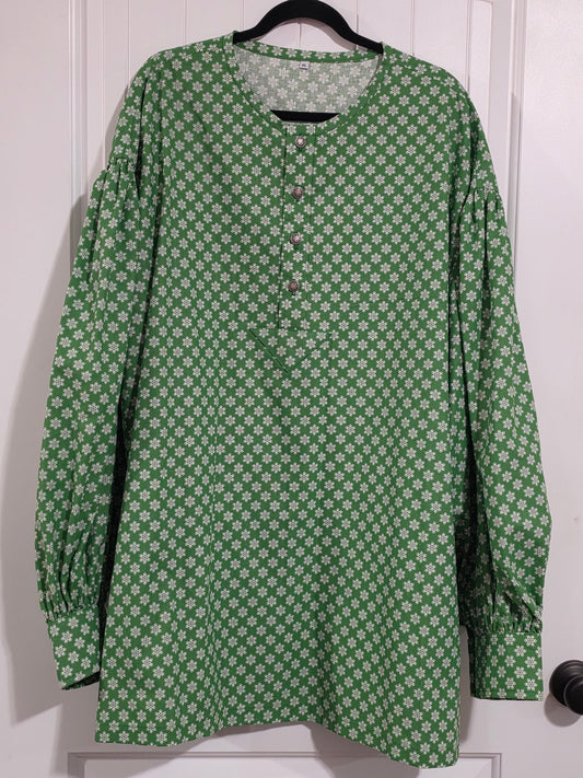 Green with white snowflakes
