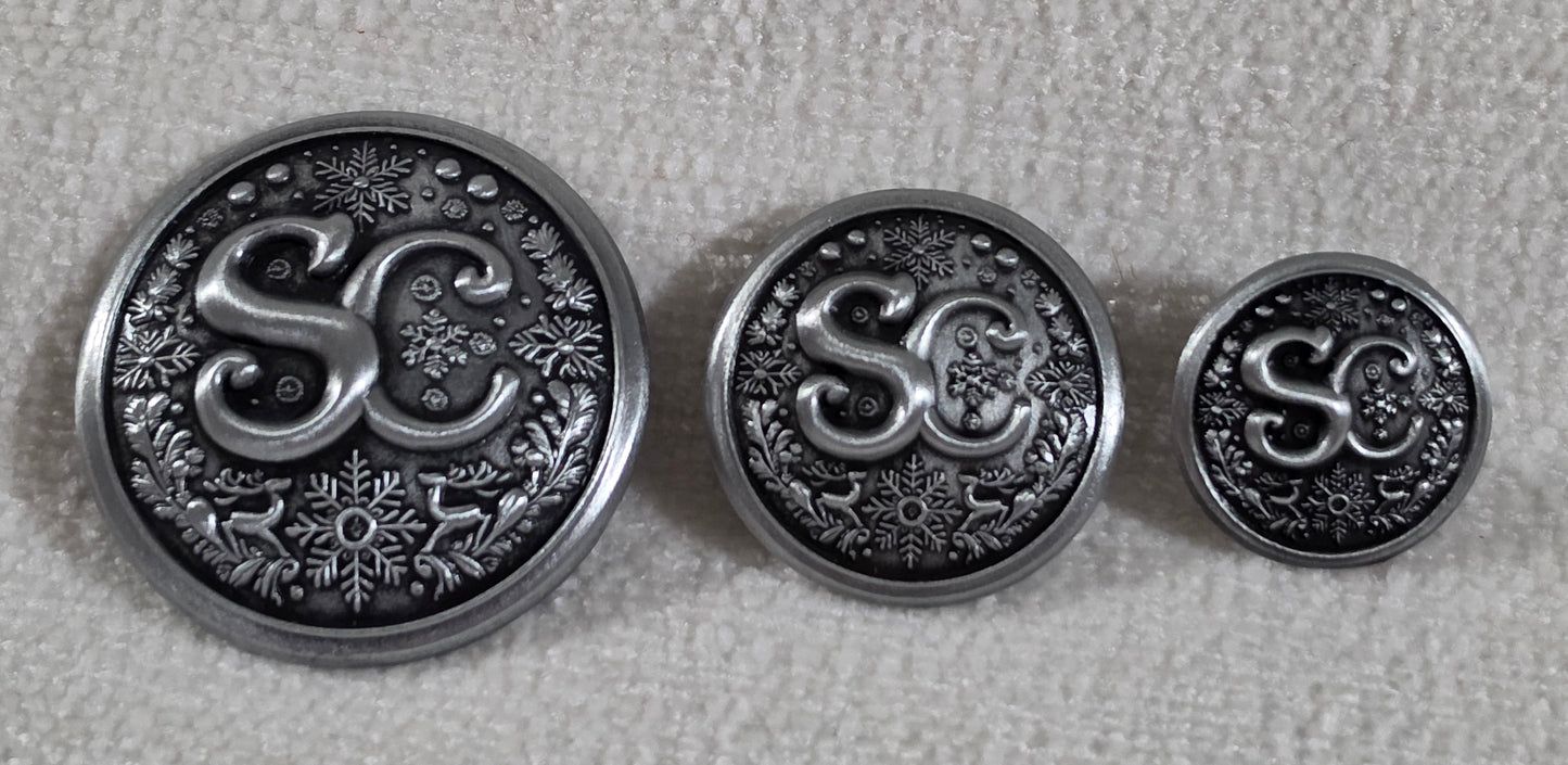 SC Buttons - Antique Silver