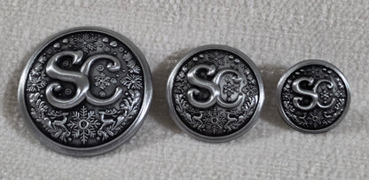 SC Buttons - Antique Silver