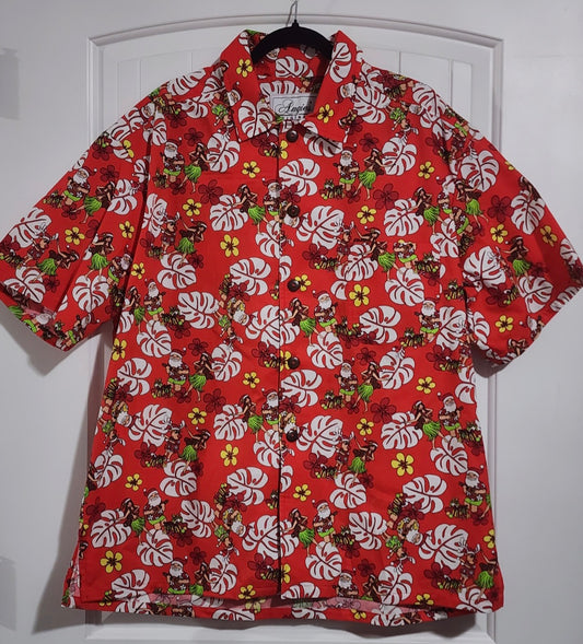Pre-Order Red Hula Santa Hawaiian Shirt