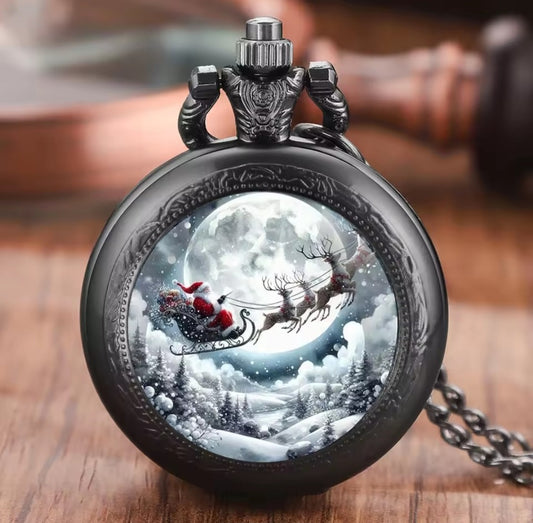 Small Pocket Watch - Blue Sleigh Ride