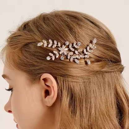 Mrs. Claus Gold Crystal Leaf Hair Piece