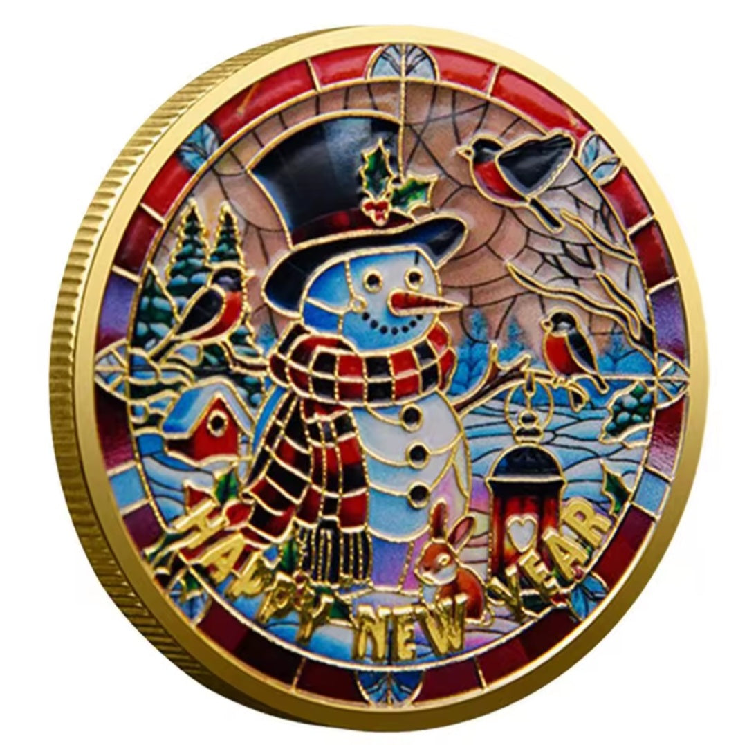Santa’s Special Collectors Coins - Stained Glass Snowman