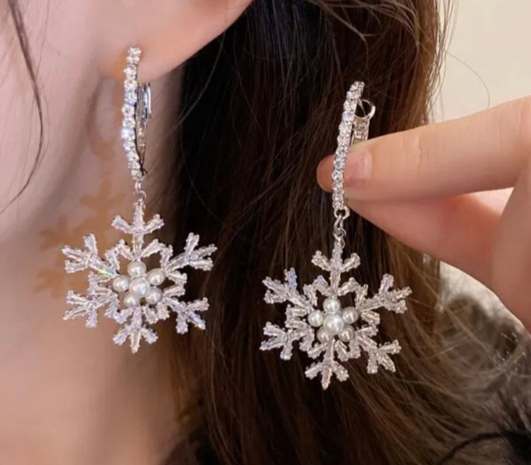 Silver Snowflake Earrings