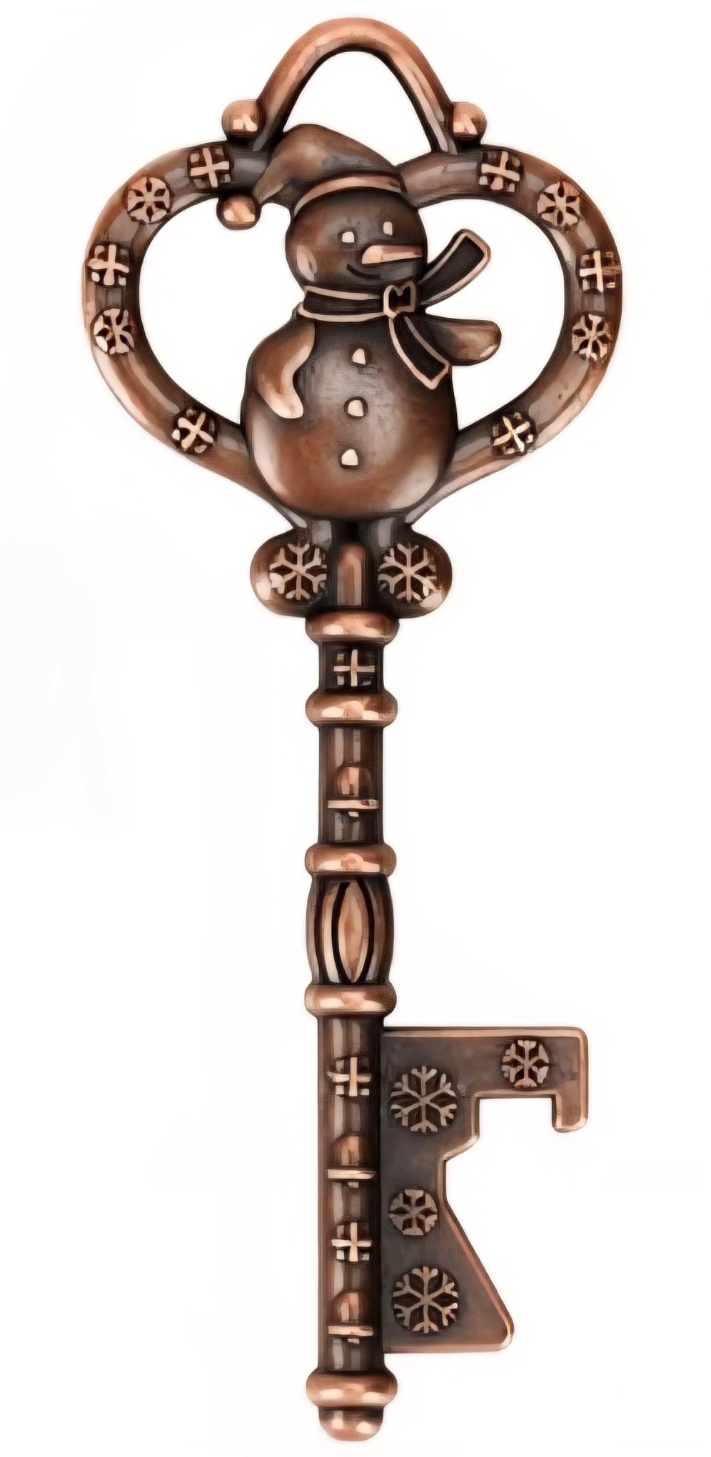 Red Copper Snowman Key
