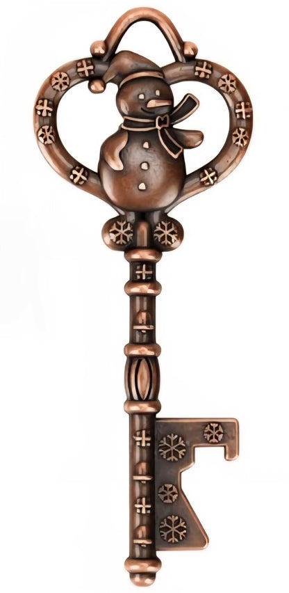 Red Copper Snowman Key