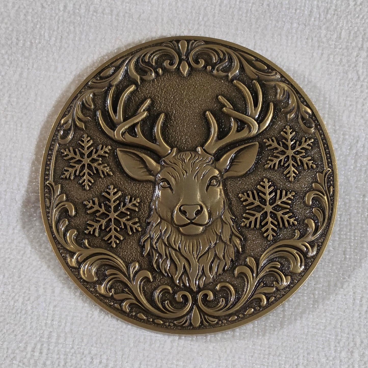 Reindeer Belt Buckle - Antique Gold