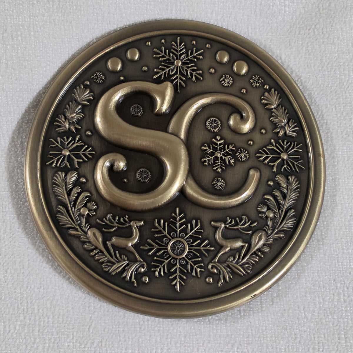 5.5" SC Belt Buckle - Antique Brass