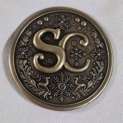 5.5" SC Belt Buckle - Antique Brass