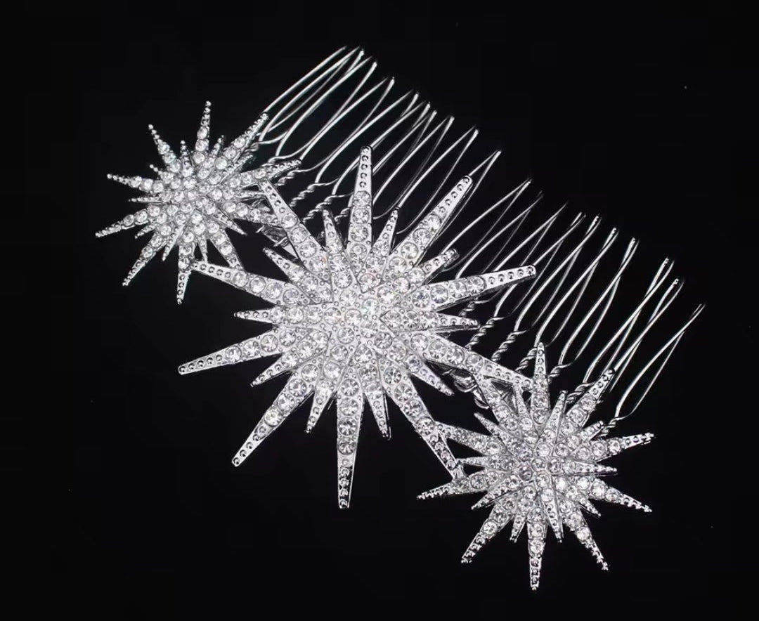 Mrs. Claus Silver Stars Hair Piece