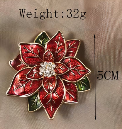 Gold Poinsettia Brooch