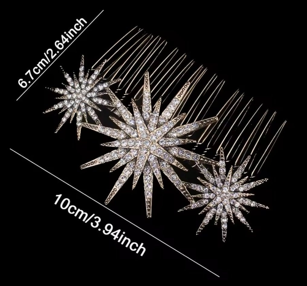 Mrs. Claus Silver Stars Hair Piece
