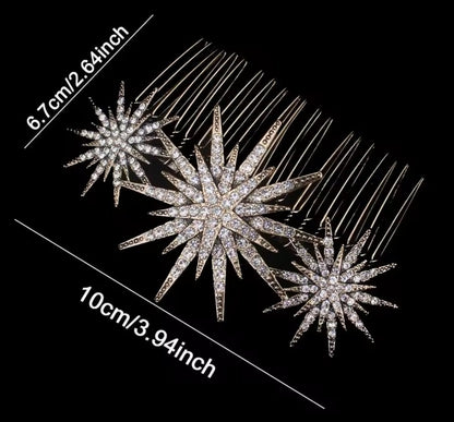 Mrs. Claus Silver Stars Hair Piece