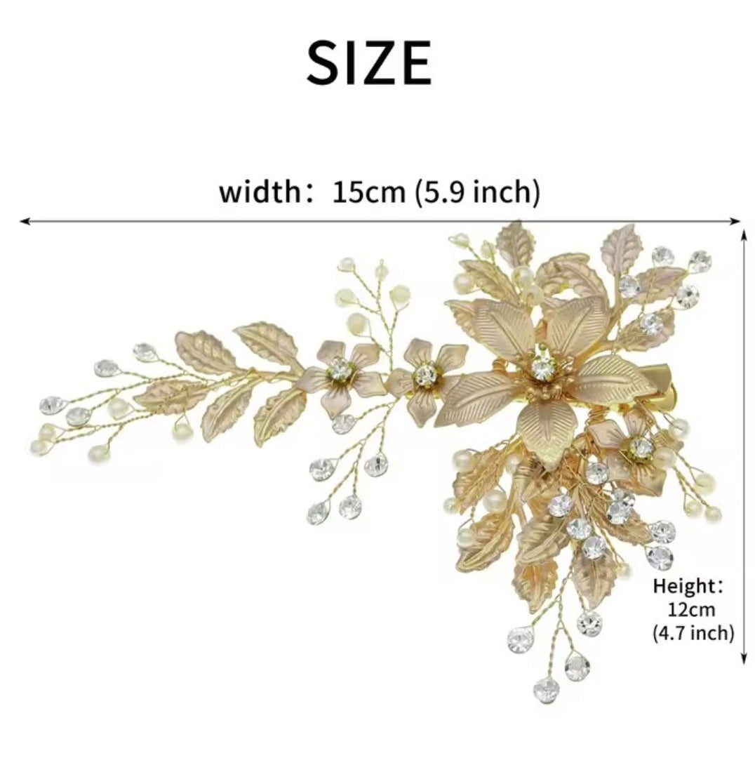 Mrs. Claus Light Rose Gold Poinsettia Hair Clip