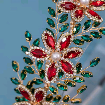 Mrs. Claus Poinsettia Head Band