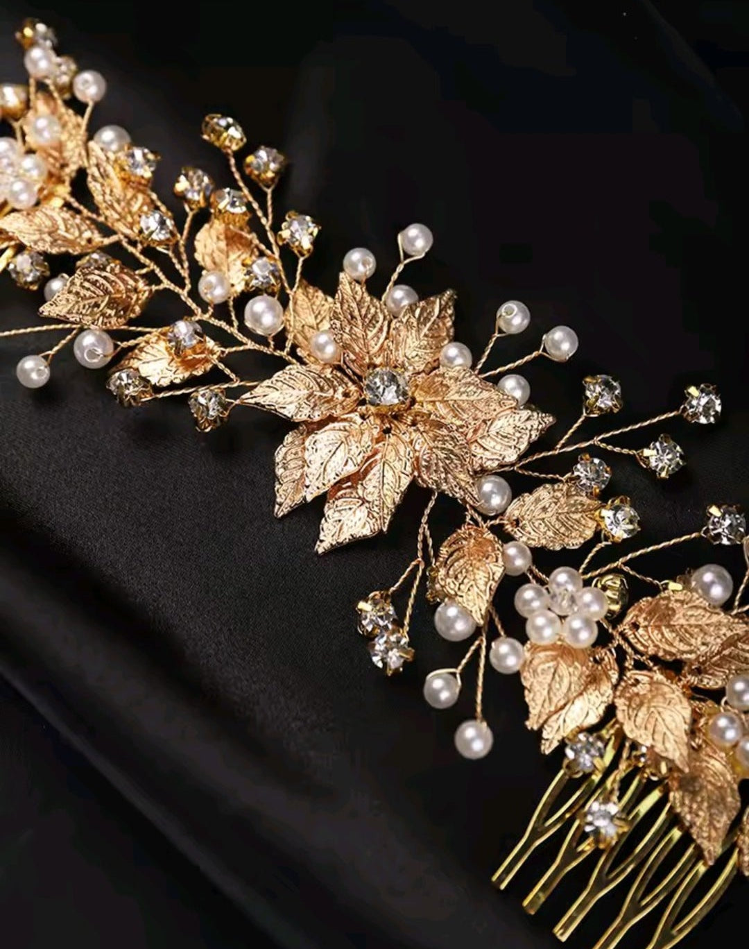 Mrs. Claus Gold Poinsettia Hair Piece
