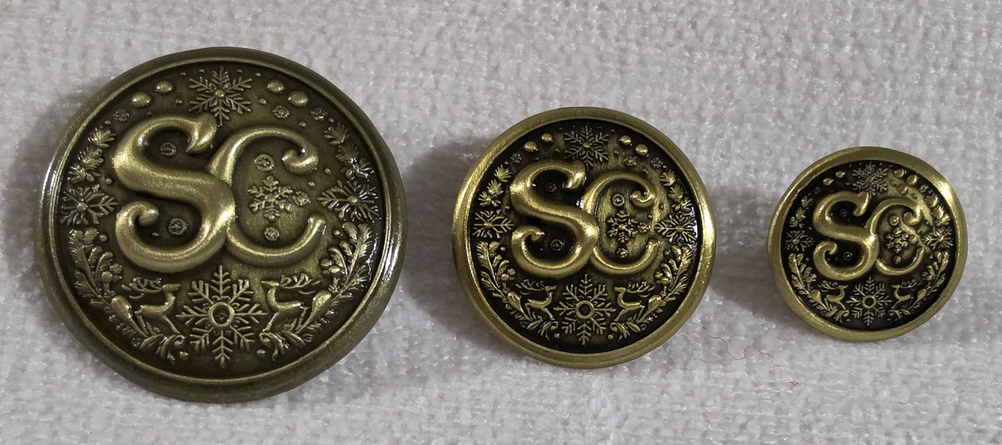 SC Buttons - Antique Brass