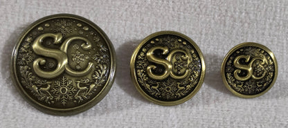 SC Buttons - Antique Brass