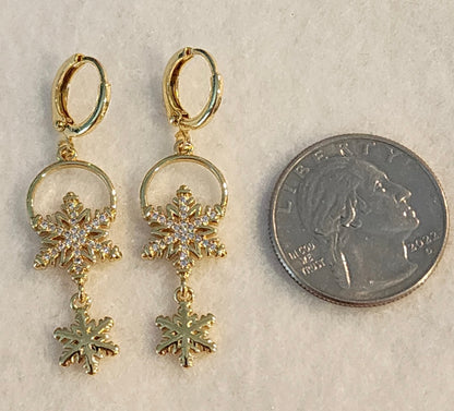 Gold Snowflake Earrings