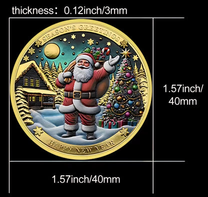Santa’s Special Collectors Coins - Gold Seasons Greetings Santa