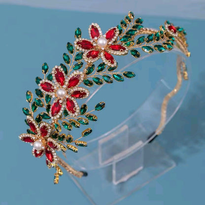 Mrs. Claus Poinsettia Head Band