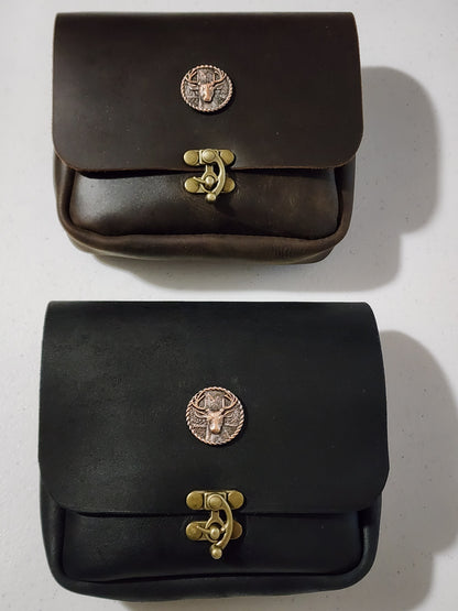In-stock Black Leather Pouches