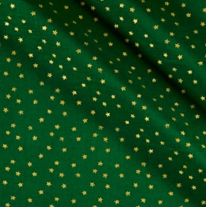 Pre Order Puffy Sleeve Shirt - Green w/ Tiny Gold Stars
