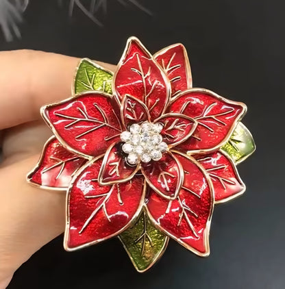 Gold Poinsettia Brooch