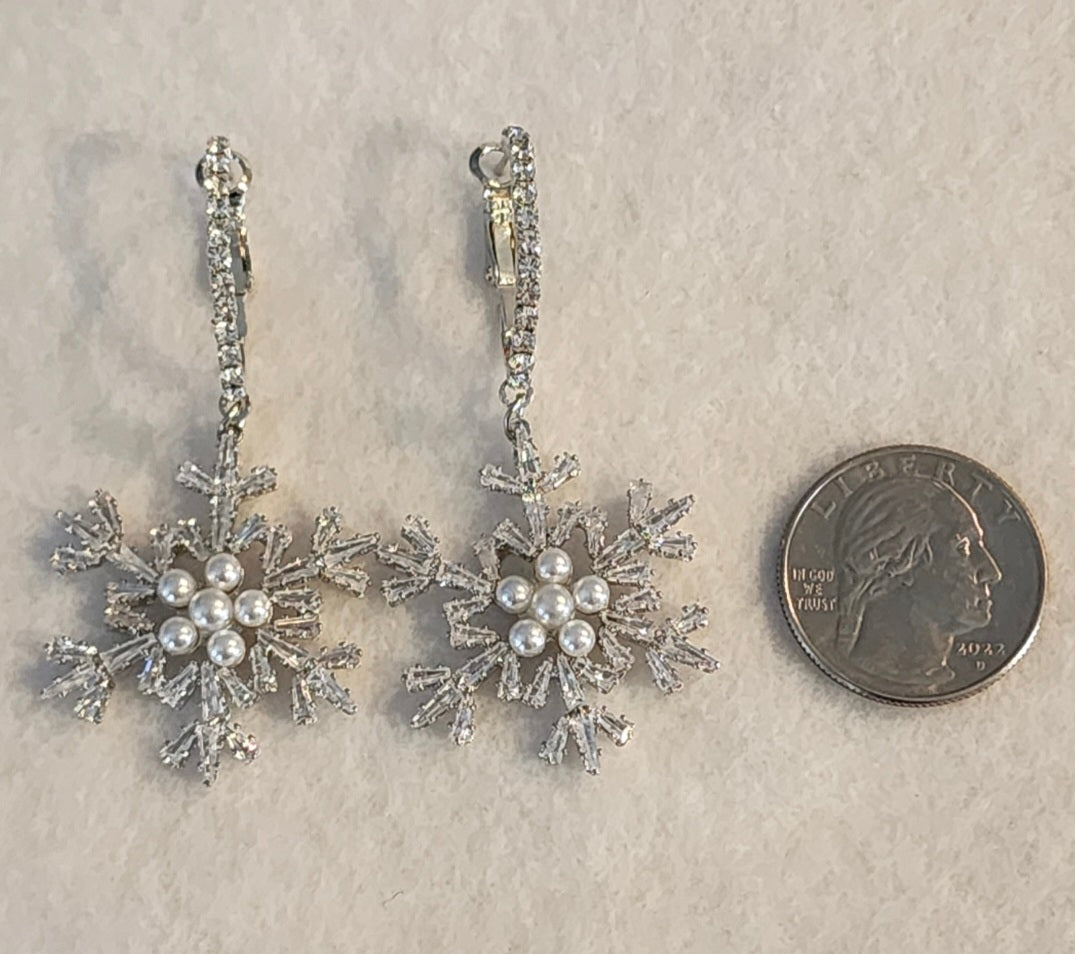 Silver Snowflake Earrings