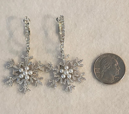 Silver Snowflake Earrings