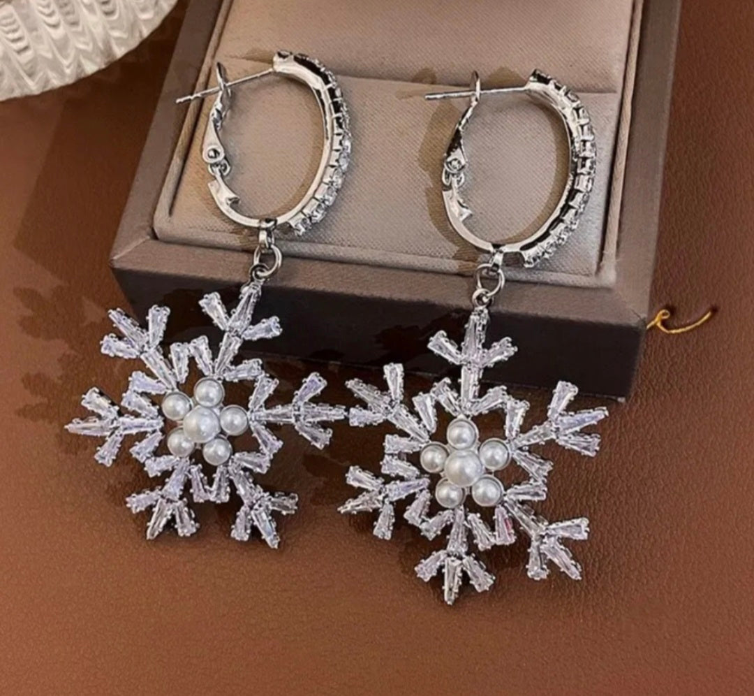 Silver Snowflake Earrings
