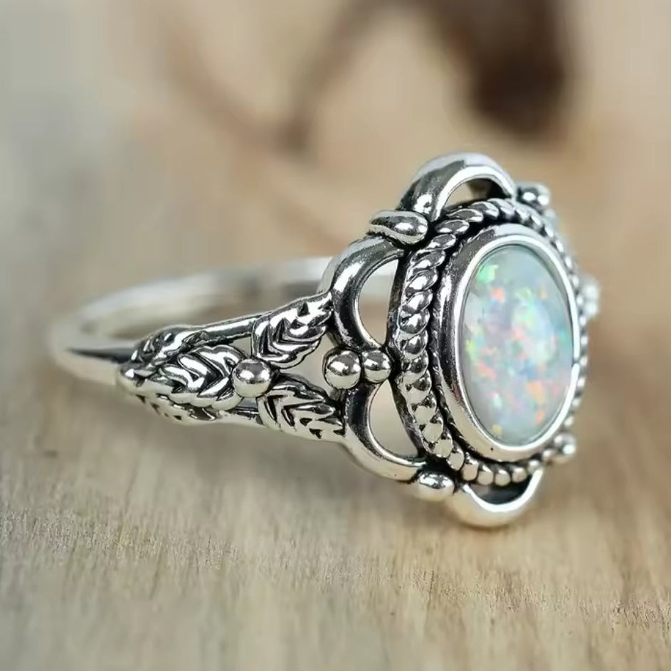 Mrs. Claus Ring - Opal w/ Holly